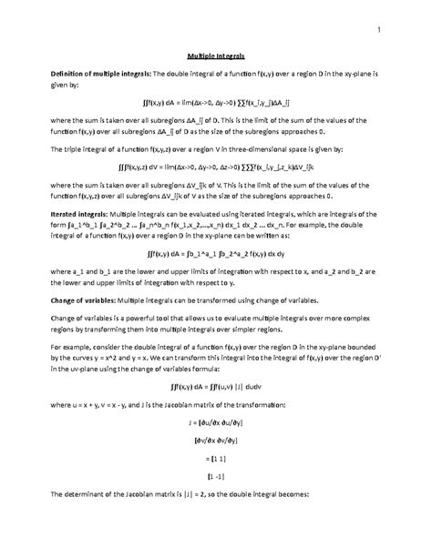 MA 261 - Summary - Part 2 - Calculus: Early Transcendentals - Mulple ...