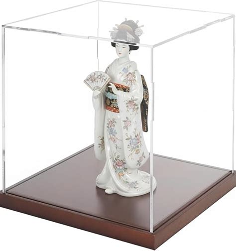 RAPAL Acrylic Display Case with 4 mm Wooden Base 7 x 7 x 7 inch for ...