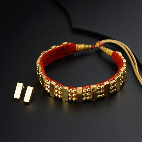 Classic Chinchapeti Choker - Gold Plated Artistry at House of Aadyaa