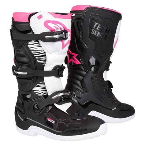 Alpinestars Girls MX Boots Stella Tech 3 Black/White/Pink | Maciag Offroad