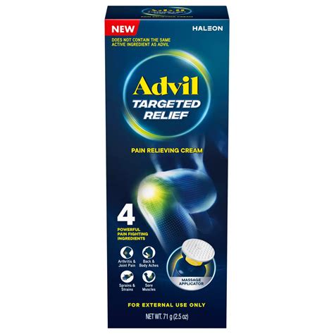 Advil Targeted Relief Pain Relieving Cream with Massage Applicator, Up ...