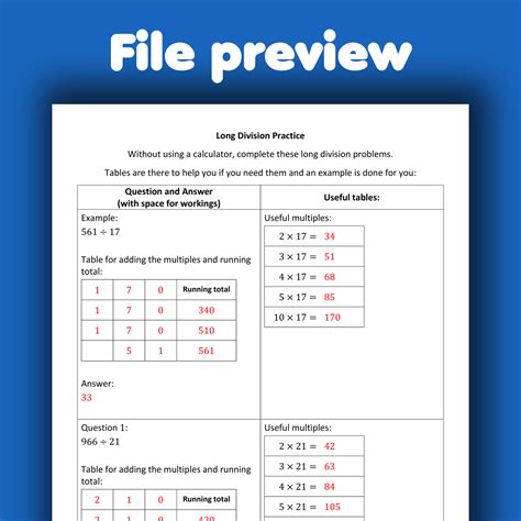 Image result for Long Division Practice Problems