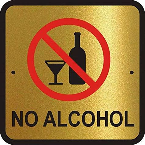 SIGNOOGLE No Alcohol Acrylic Plate Display Office Sign Board for Hotel ...