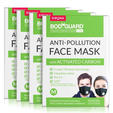 Bodyguard Reusable N99+PM2.5 6 Layer Anti Pollution Face Mask - Medium ...