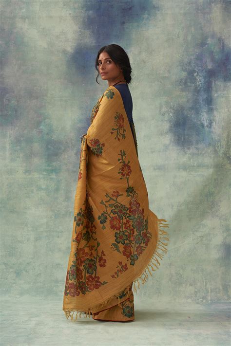'Raschandrika' Kalamkari Pure Tussar Silk Sari – Kasturi Kundal