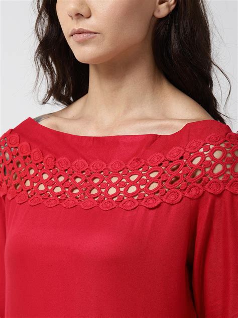 Style Quotientwomen Red Solid Top – StyleQuotient