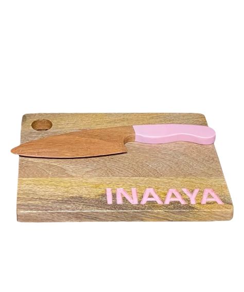 Buy HOUSE OF ZIZI Mango Wooden Montessori Knife And Chopping Board ...