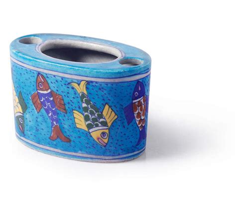 Exclusive Brown, Yellow, Blue Fish Design On Turquoise Base Color ...