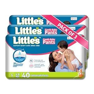Buy Little's Baby Diapers S Size (Small) Pants Style | 4-8 kg | 120 ...