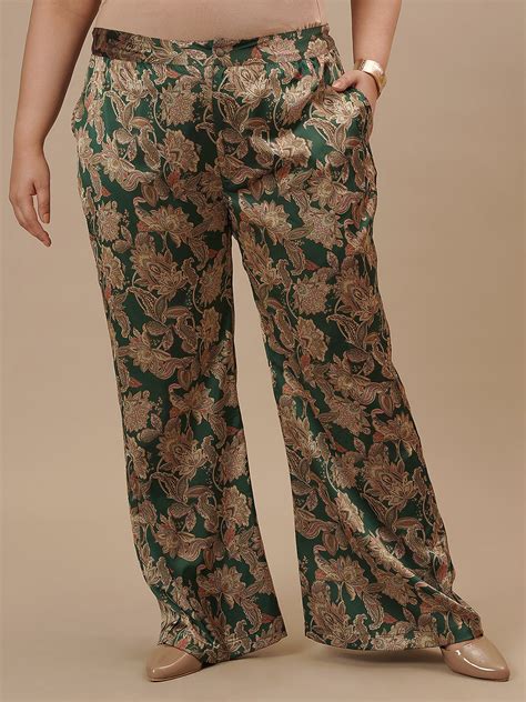 Women Green Satin Plus Size Co-Ord Set