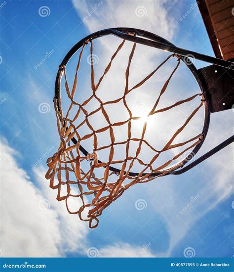 Basketball hoop with net stock image. Image of helmet - 40577595