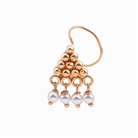 22K Gold-Plated Pyramid Pierced Nose Pin | House of Aadyaa