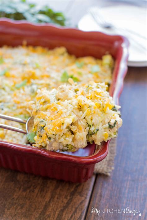 Vegetable and Cheesy Chicken Rice Casserole - My Kitchen Craze