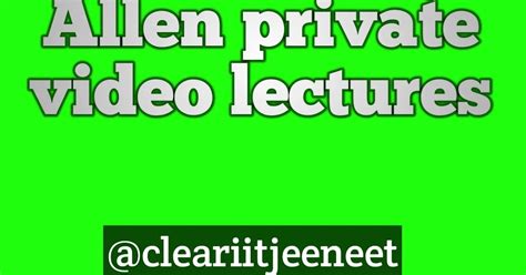 Image result for Allen Lectures Class 11
