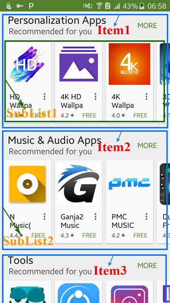 Image result for Android Developer Horizontal List
