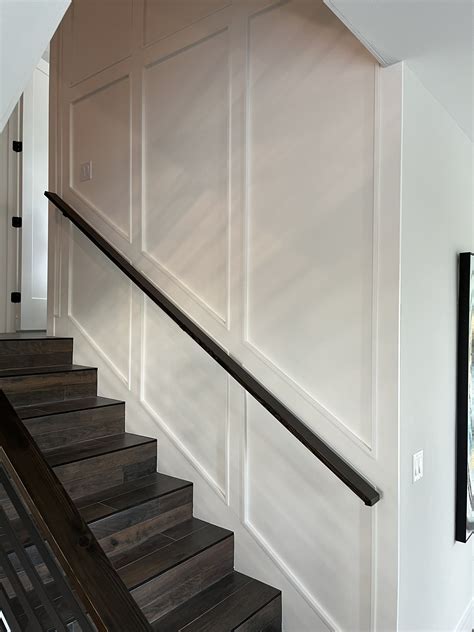 Modern Staircase with Dark Wood Handrails