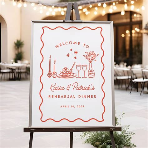 Whimsical Italian Doodle Rehearsal Dinner Sign | Zazzle in 2025 ...