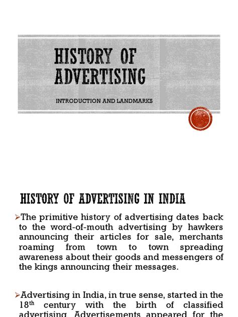 History of Advertising PDF | PDF | Advertising | Promotion And ...