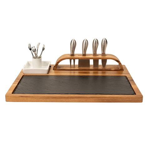 Buy Zelancio Slate Cheese Board, 12 Piece Charcuterie Set Includes 4 ...