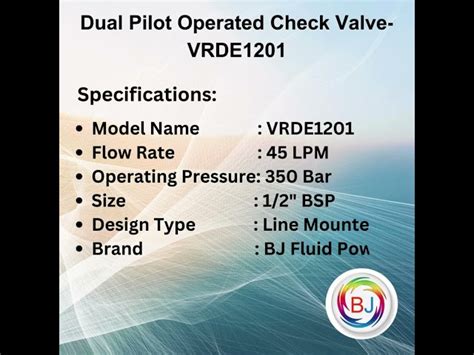 Hydraulic Line Mounted valves - VRDE-120 Dual Pilot Check Valve ...