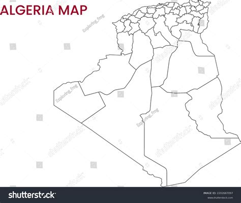 High Detailed Map Algeria Outline Map Stock Illustration 2202687097 | Shutterstock