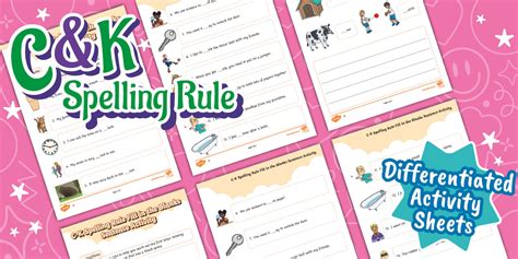C-K Spelling Rule Fill in the Blanks Sentence Differentiated Activity ...