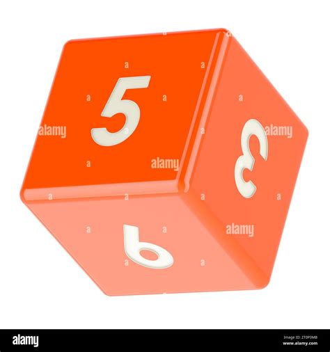 Red die, six sides dice. 3D rendering isolated on white background ...