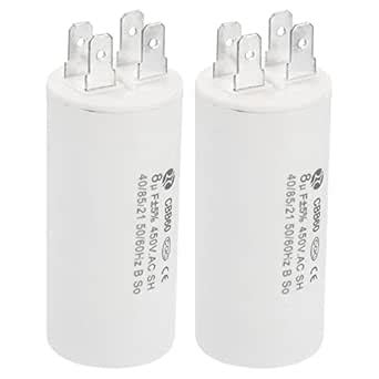 PATIKIL CBB60 8uF Running Capacitor,2Pcs AC 450V 4 pins 50/60Hz ...