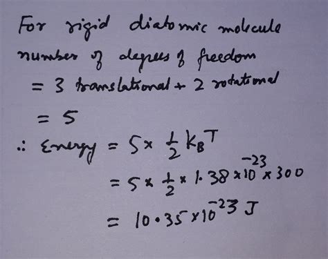 Calculate the average internal energy of a diatomic molecule at 300 k ...