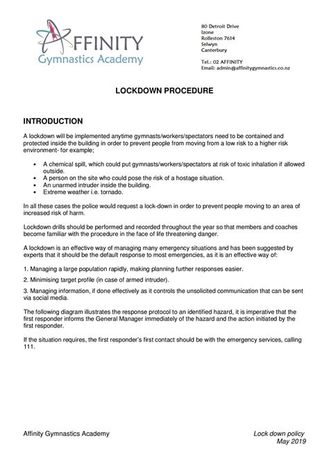 Image result for Building Lockdown Procedures PDF