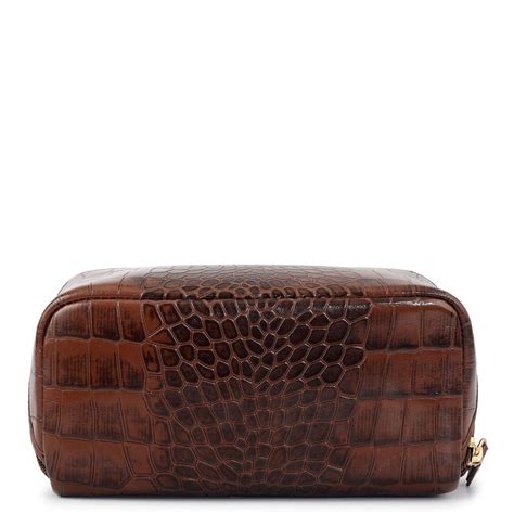 Croco Leather Vanity Pouch - Date – Da Milano