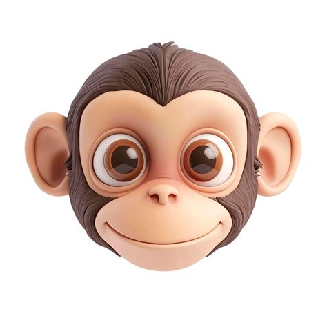 3d cartoon monkey avatar cartoon animal face png 3d cute pet avatar ...