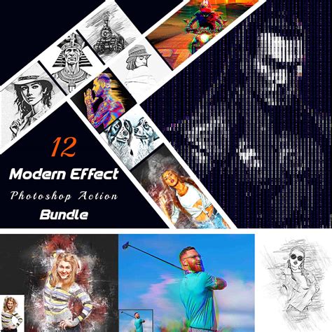 12 Modern Effect Photoshop Action Bundle - MasterBundles
