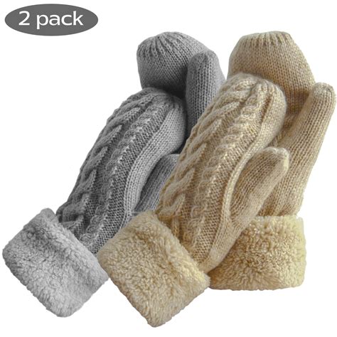 Loritta 2Pcs Warm Lined Winter Gloves for Women - Cozy and Thick ...