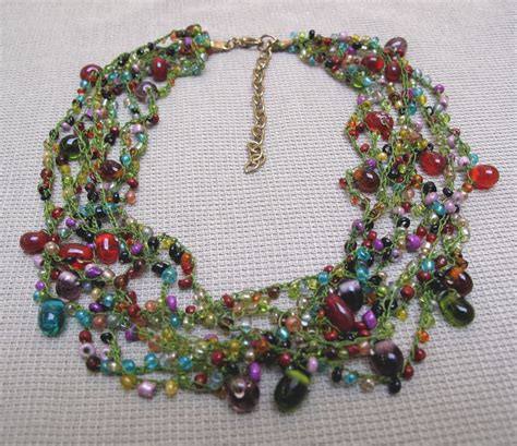 Vintage multi glass bead necklace, possibly Miriam Haskell. Estate sale ...