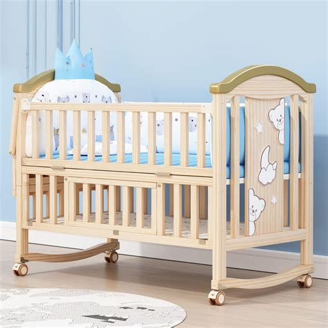 Buy StarAndDaisy Baby Wooden Cot Crib Sleeping Bed with Mattress for ...