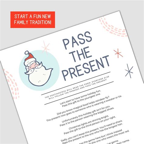 Pass the Present Game, Pass the Gift Game Poem, Pass the Parcel Game ...