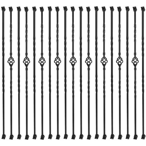 30 Pack Iron Balusters Stair Spindles Hollow Single Basket Black ...