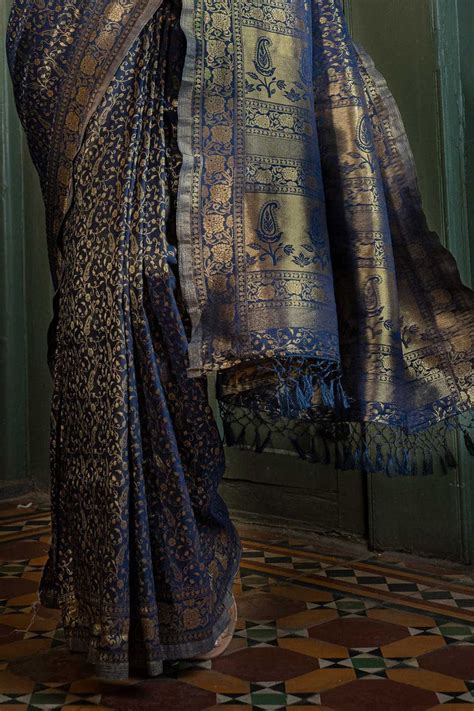 Buy Allium Blue Kanjivaram Saree 75062 Online | Karagiri