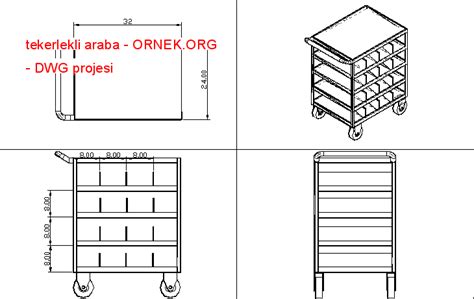 tekerlekli araba dwg projesi - Autocad Projeler