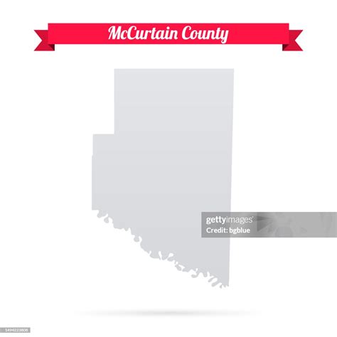 Mccurtain County Oklahoma Map On White Background With Red Banner High ...