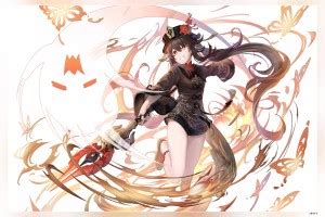 Hu Tao With Trident Genshin Impact Video Game Matte Finish Poster Paper ...