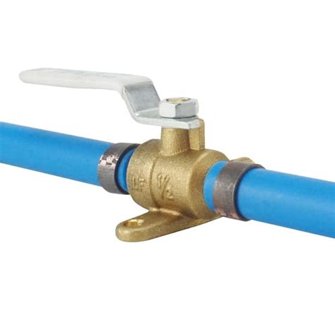 Buy 1/2 in. Brass PEX-B Barb Ball Valve with Drain and Mounting Pad ...