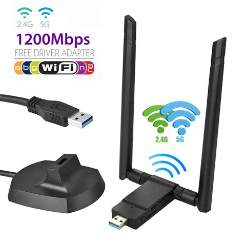 Buy EEEkit USB Wifi Adapter for PC AC1200Mbps Wireless Network Adapter ...