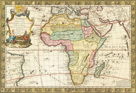Karta över det antika Afrika 1732 tapet - Happywall