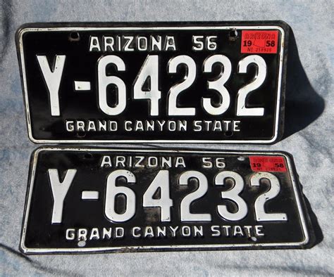 NICE PAIR OF 1956 1958 ARIZONA LICENSE PLATES CLASSIC CAR RAT ROD ...