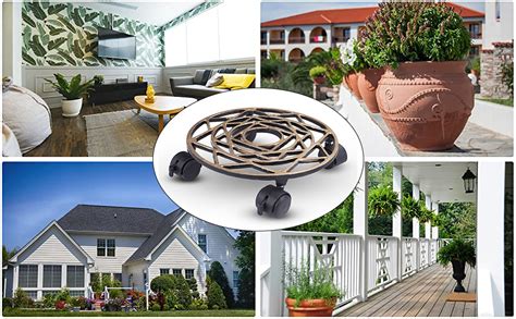 Sharpex Pack of 1 Metal Caddy Iron Dolly on Round Rack Rustproof Sturdy ...