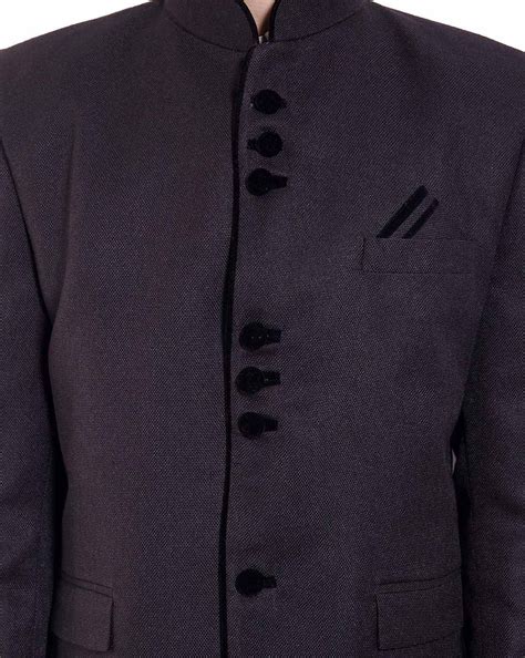 Buy Black WINTAGE Solid Single-Breasted Blazer with Mandarin Collar | AJIO