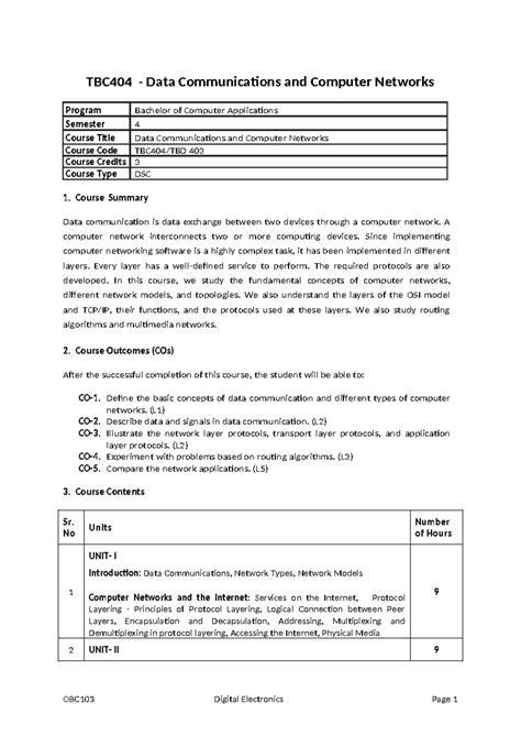 TBC404 Final Exam Notes: Data Communications & Computer Networks - Studocu