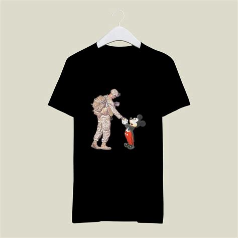 Mickey Mouse And Army Soldier Shaking Hands Shirt - Tiniven Store
